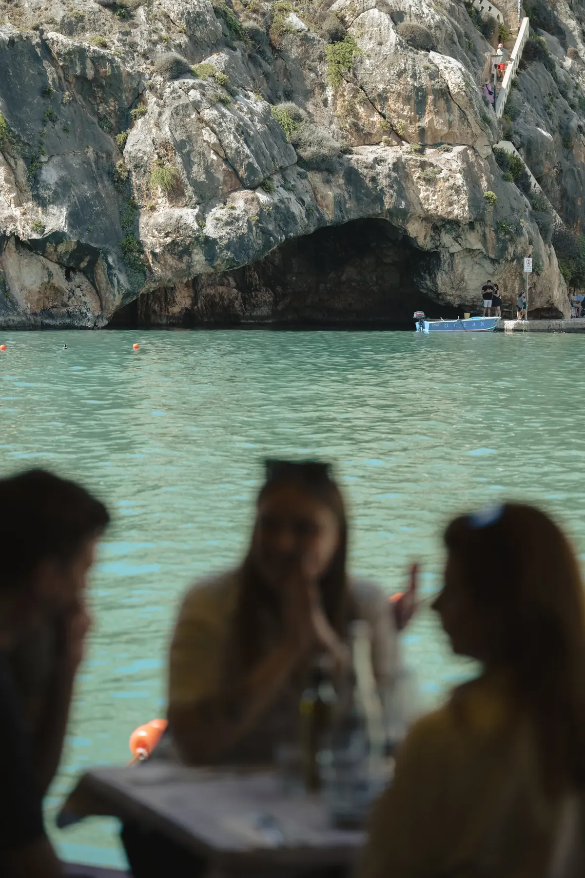 View of Xlendi Bay from the restaurant